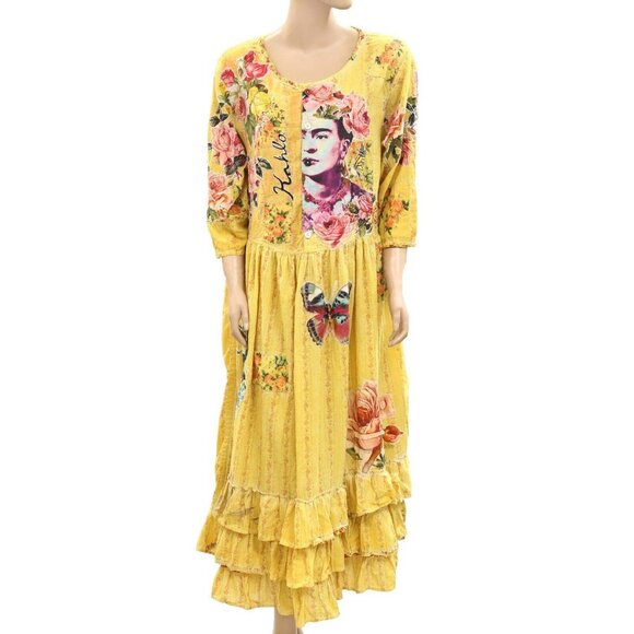 Double Buckle Raglan Midi Dress - Brush Stroke Magnolias main image 0